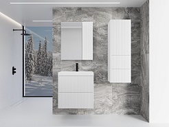 Style Line Зеркальный шкаф Стокгольм 70 белый рифленый софт – фотография-5